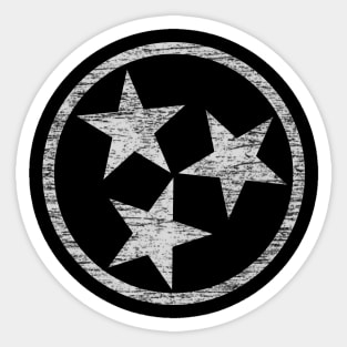 Tennessee State Flag Distressed White Sticker